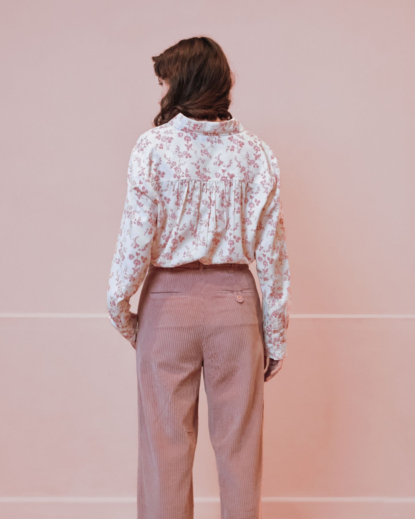 Chemise - Fleurie écru et rose
