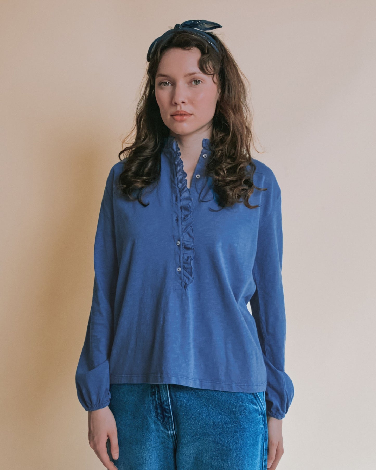 T-shirt manches longues - Volanté bleu