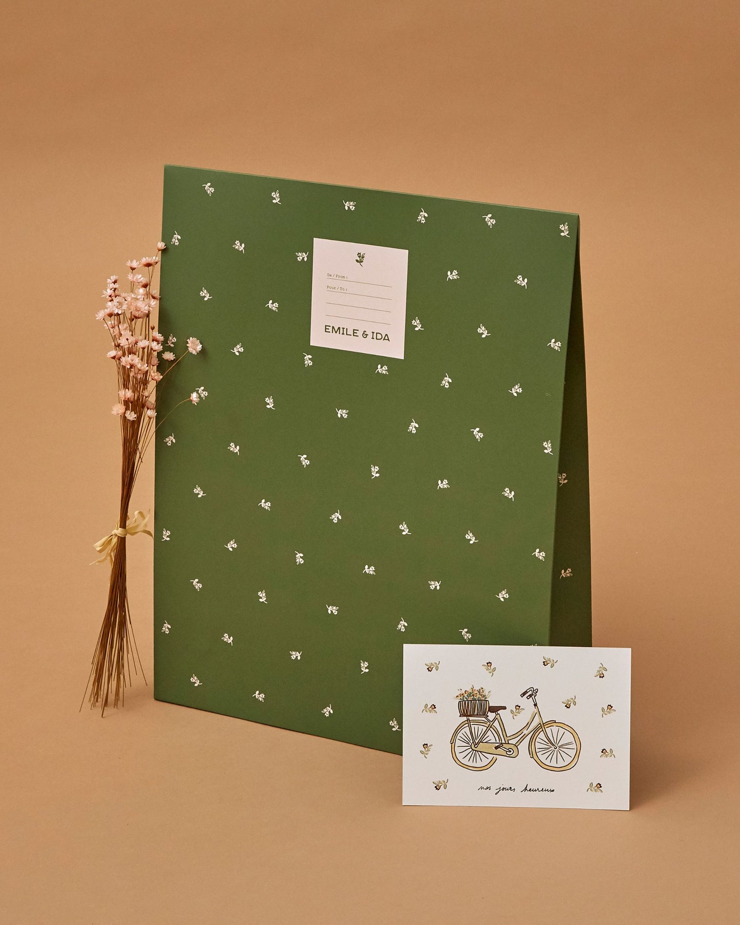 Pochette cadeau - Jonquille vert