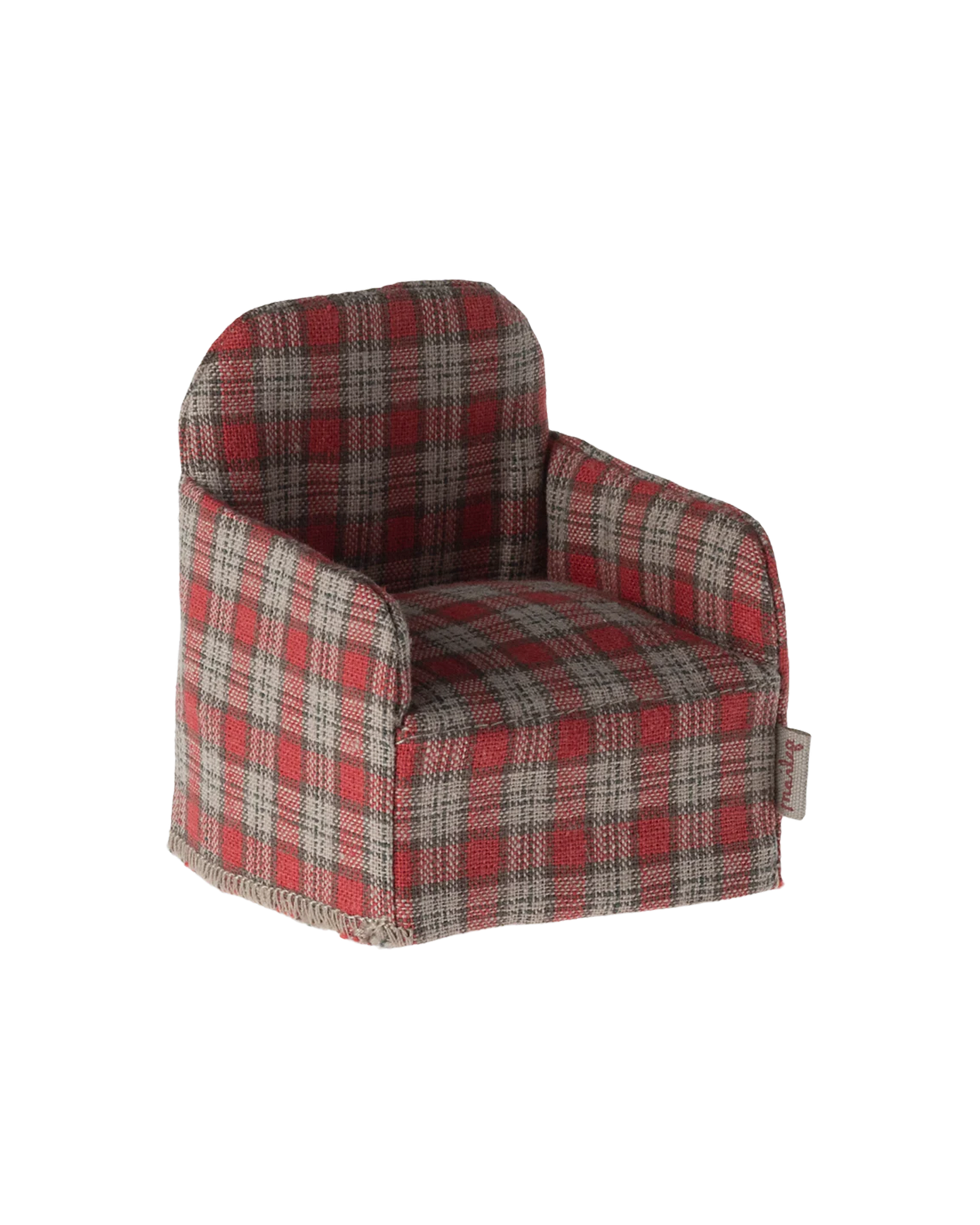 Red gingham mouse armchair - Maileg