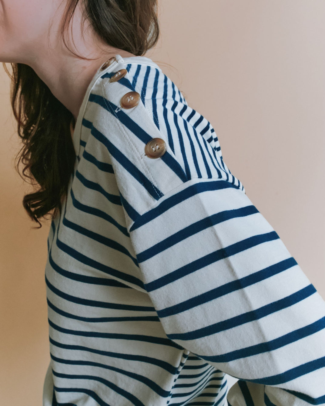 Sweat - Rayé marine et écru