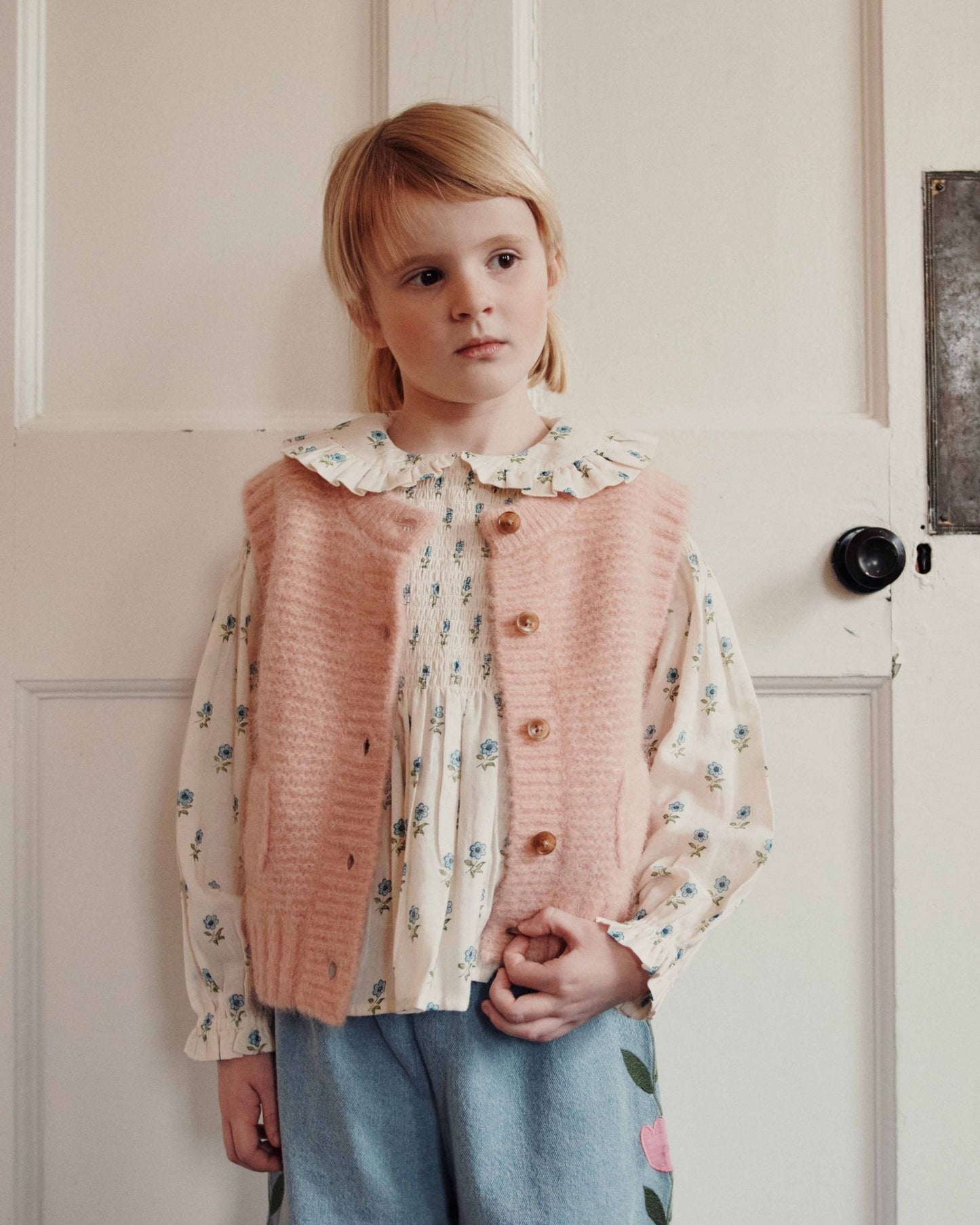 Cardigan sans manches - Rose pâle