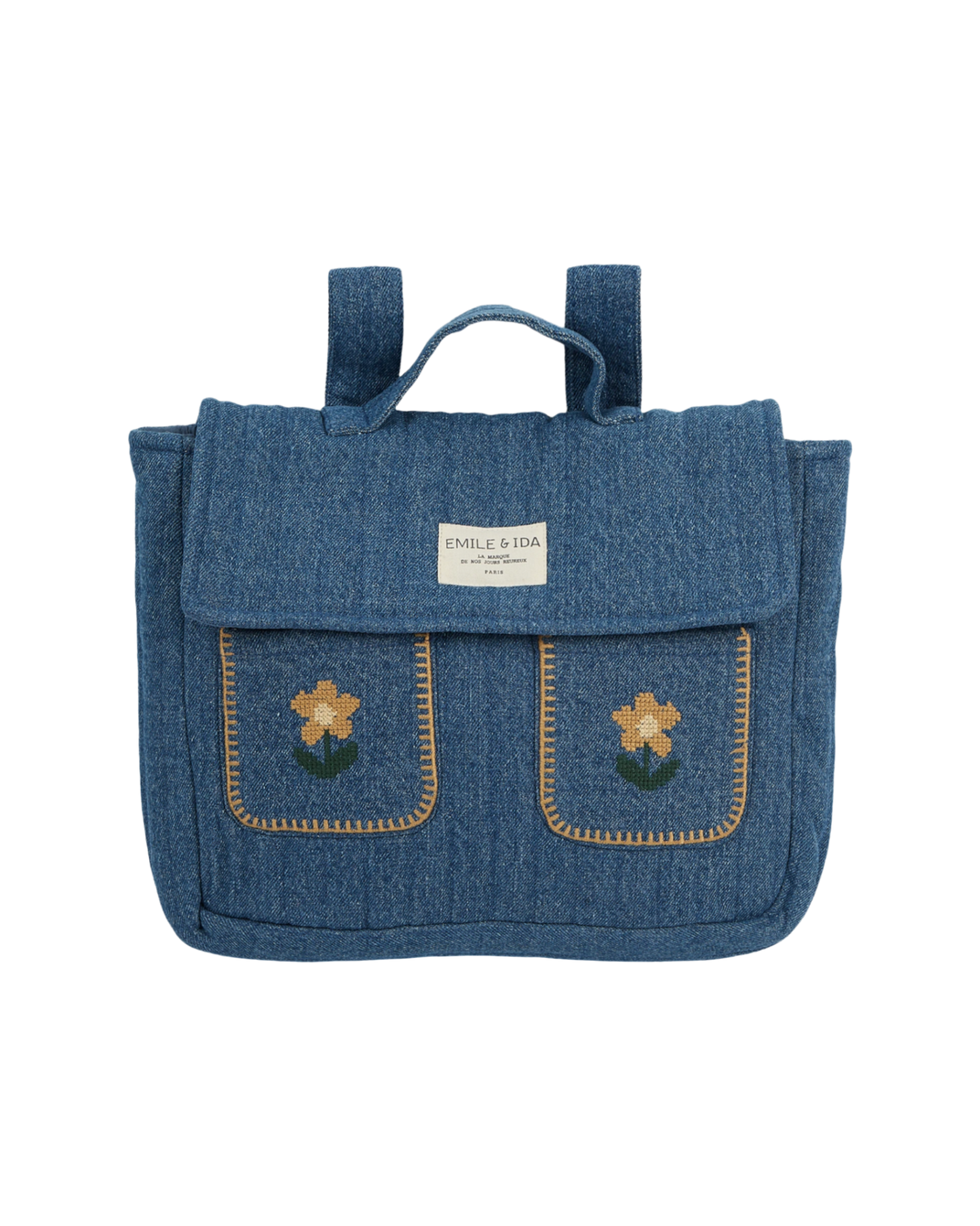 Cartable - Matelassé brodé denim