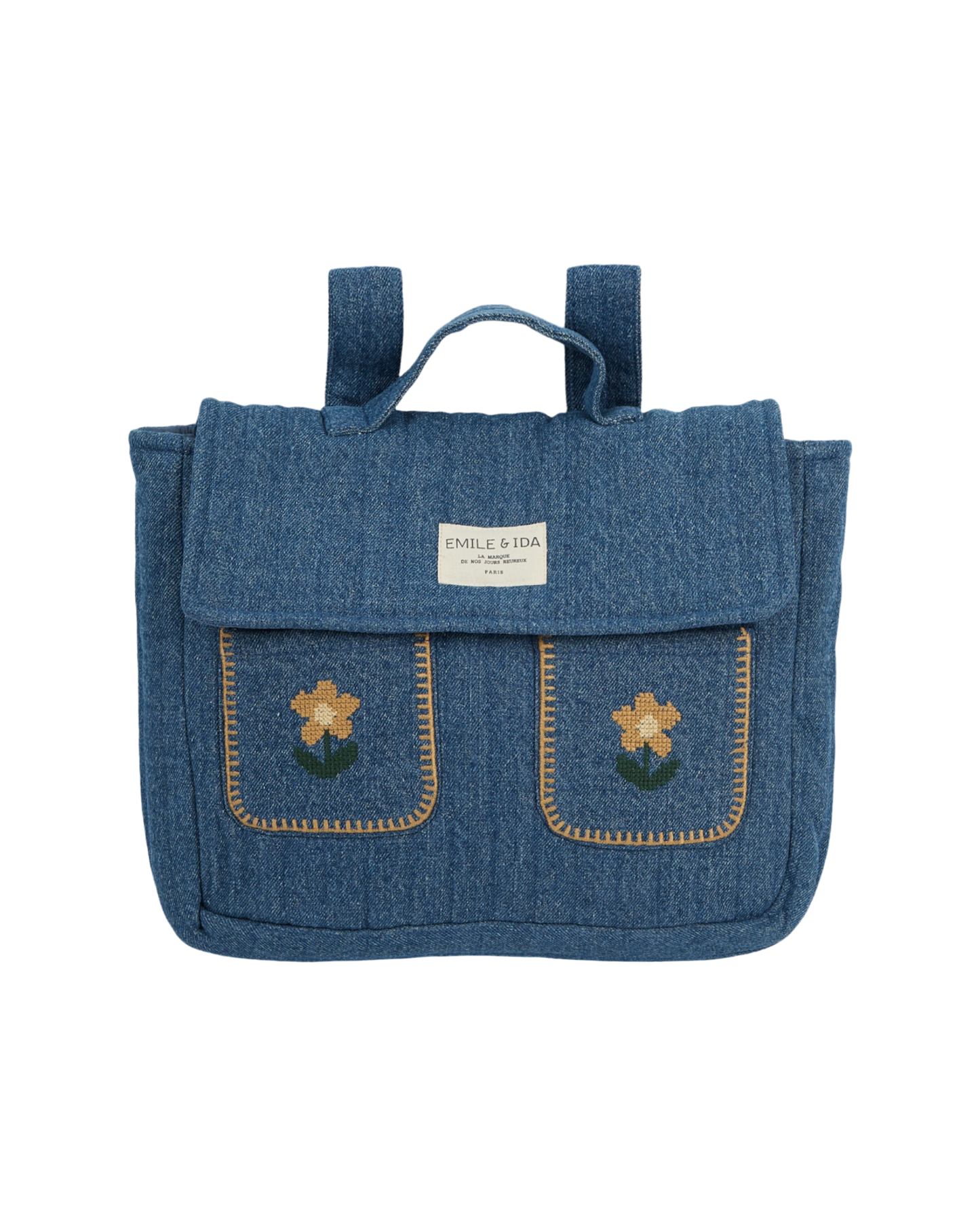 Cartable - Matelassé brodé denim