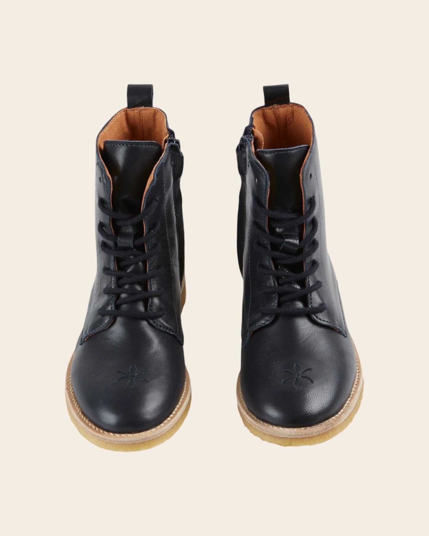 Boots à lacets - Cuir bleu marine