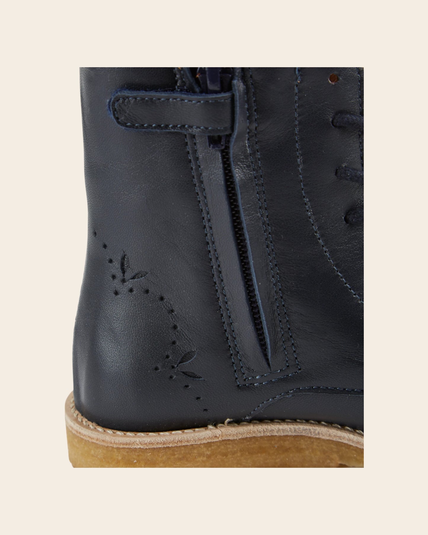 Boots à lacets - Cuir bleu marine