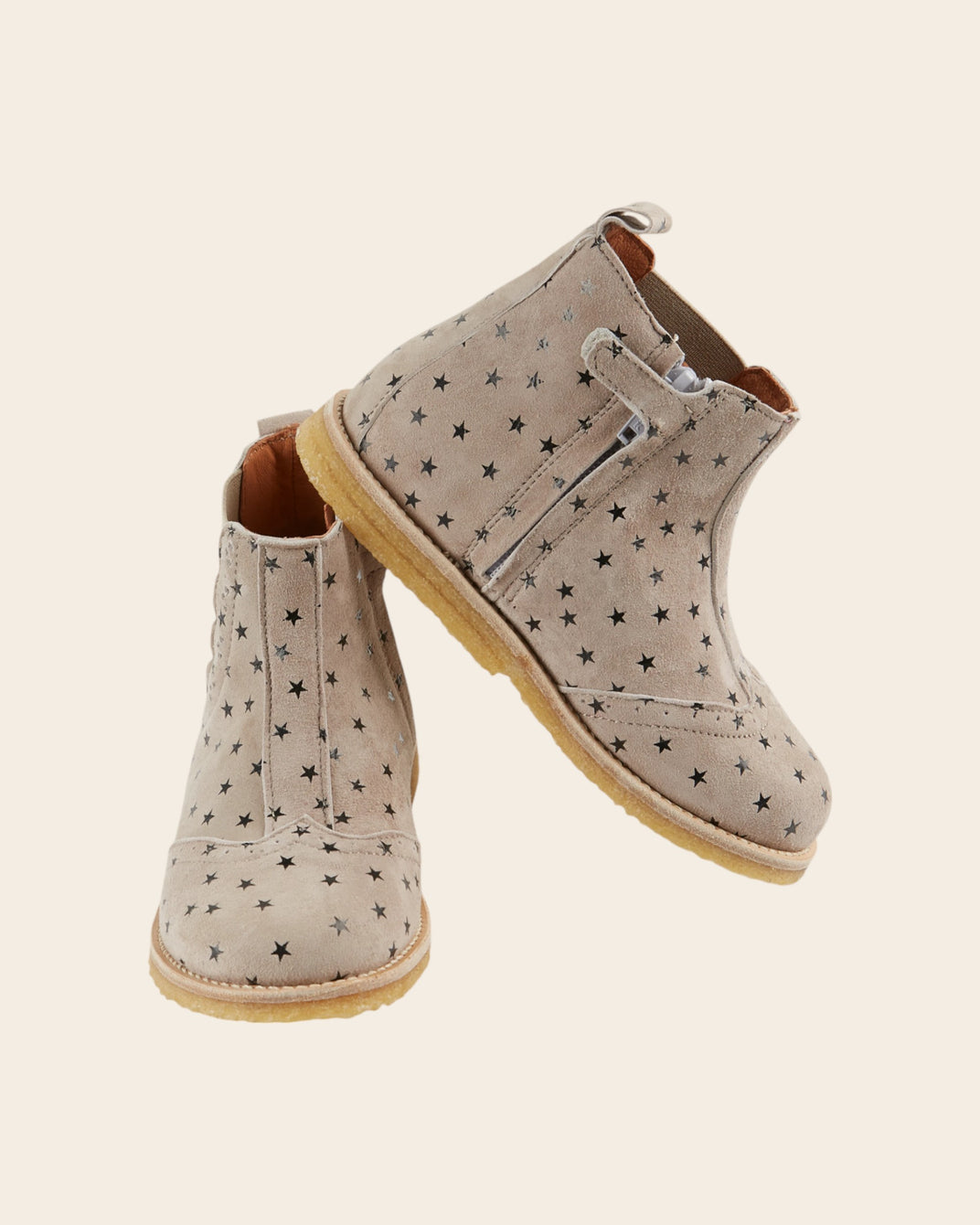Boots élastiquées - Cuir étoiles gris