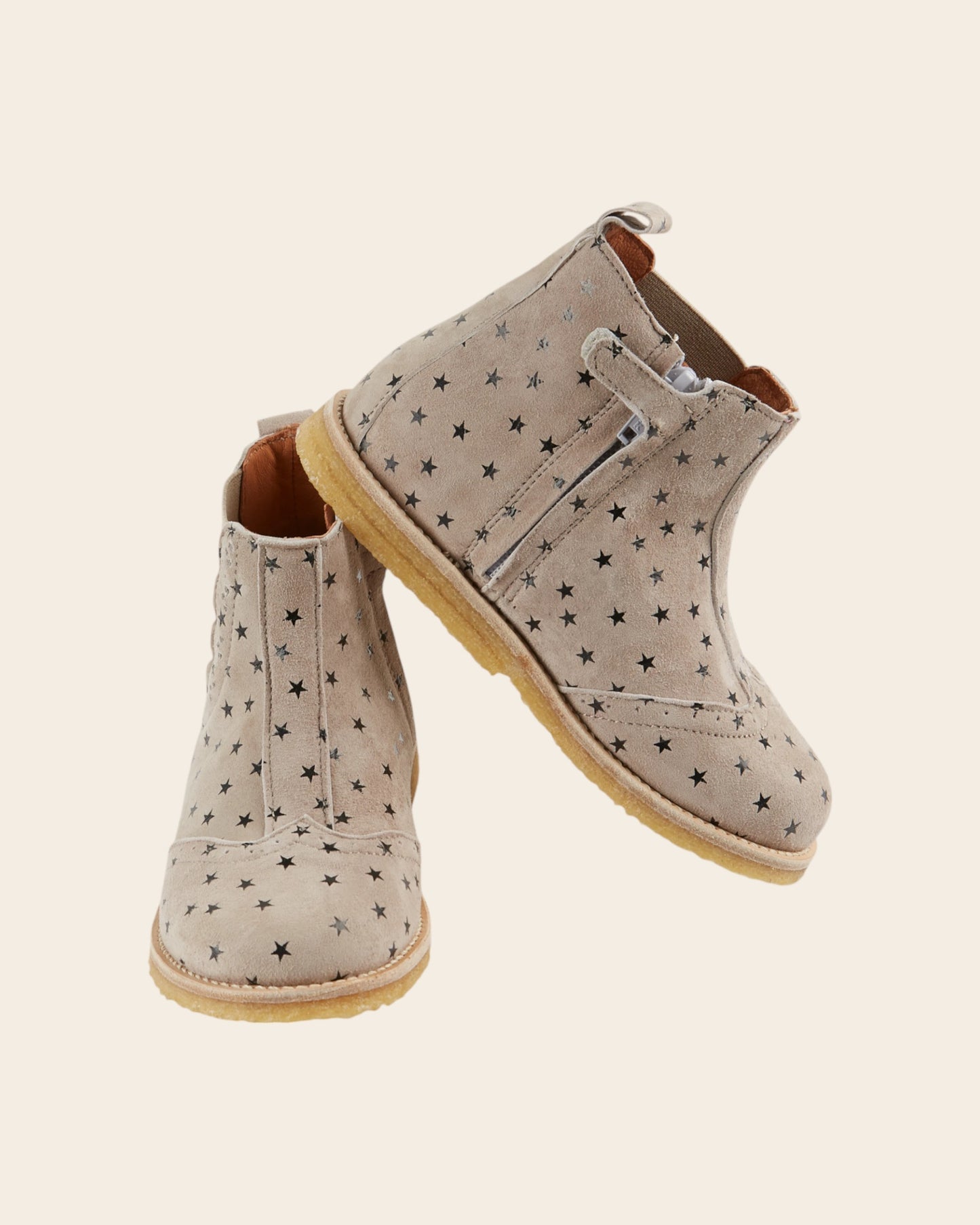 Boots élastiquées - Cuir étoiles gris