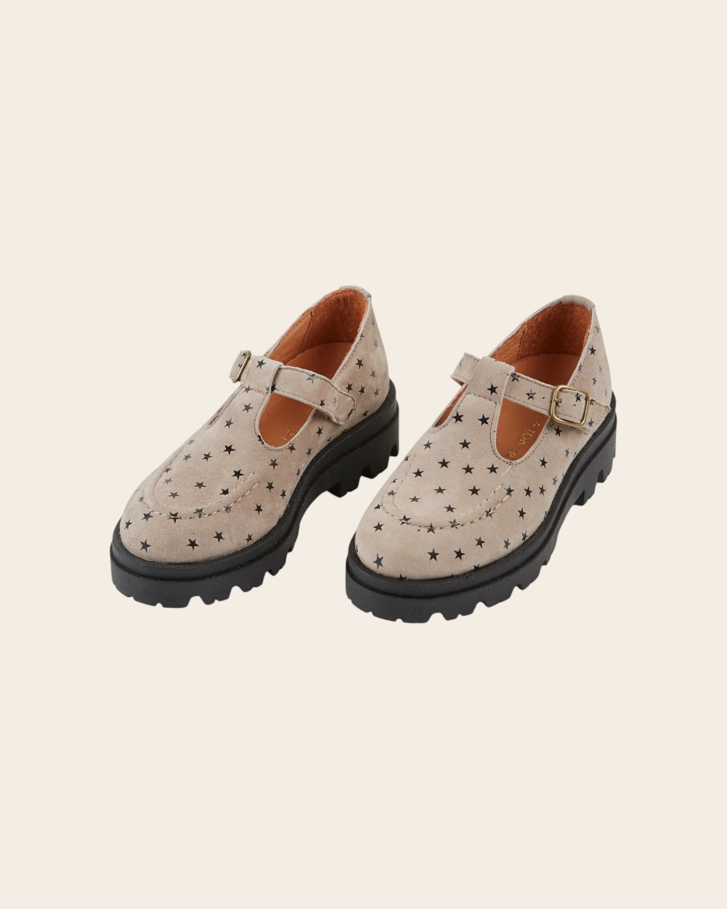 Mocassins salomé - Cuir étoiles gris