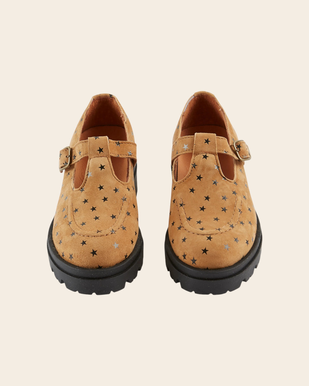 Mocassins salomé - Cuir étoiles caramel