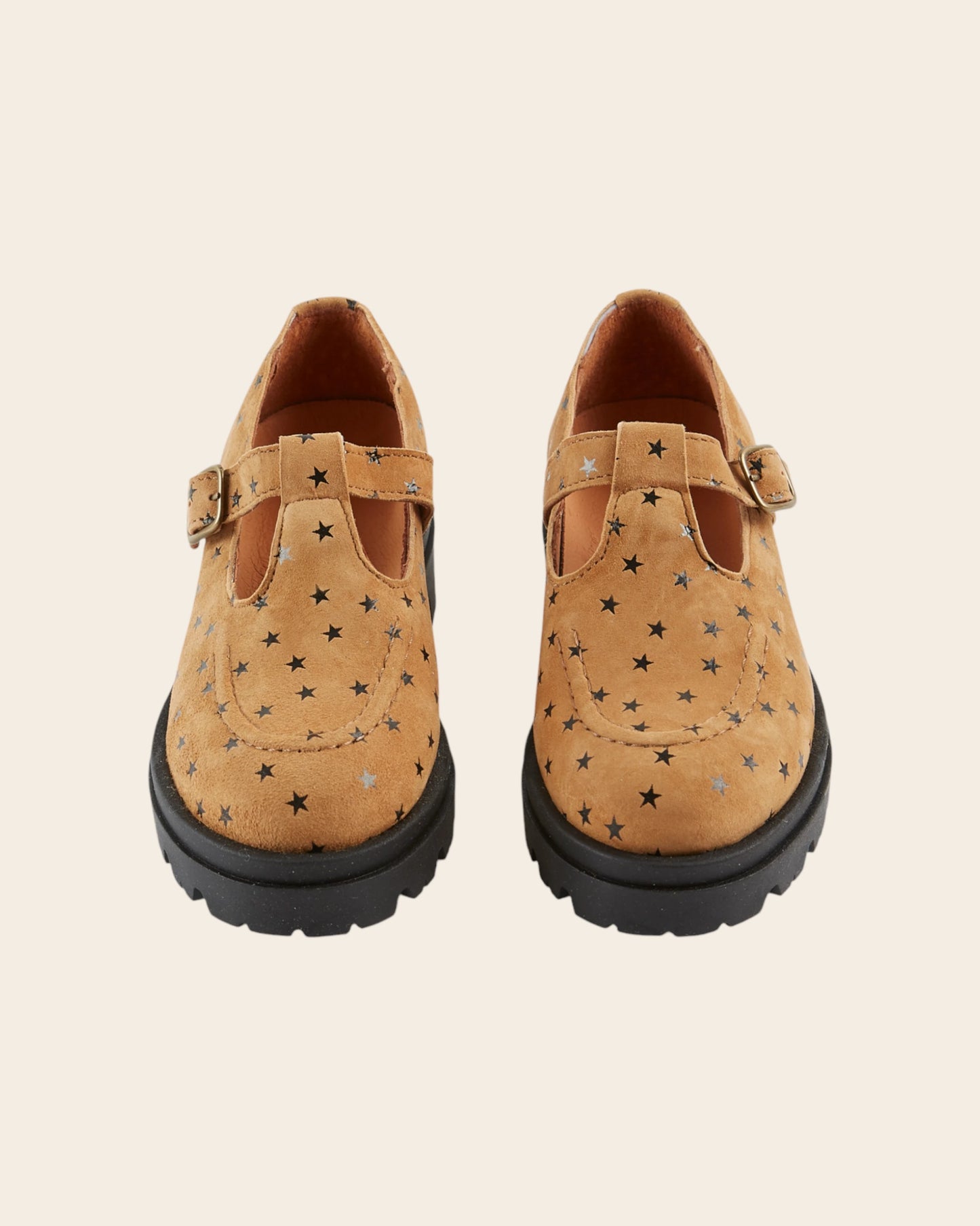 Mocassins salomé - Cuir étoiles caramel