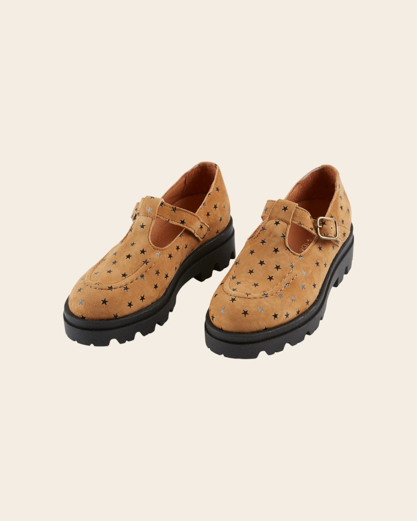 Mocassins salomé - Cuir étoiles caramel