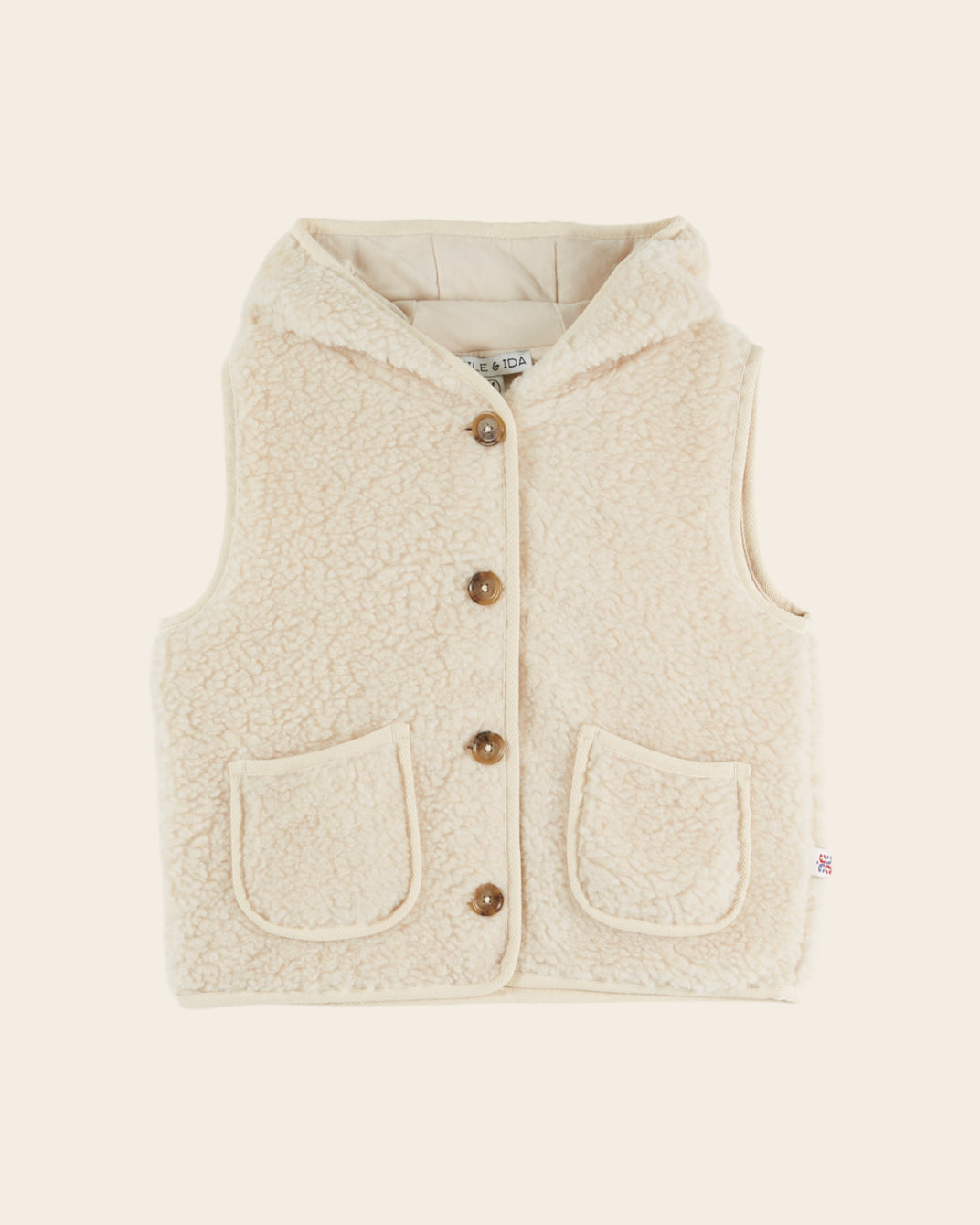 Veste sans manches à capuche - Moumoute écru