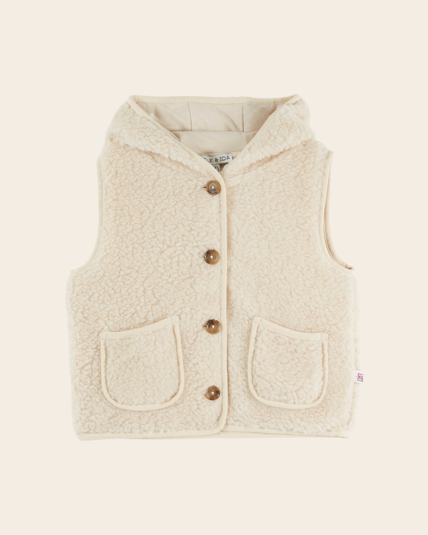 Veste sans manches à capuche - Moumoute écru