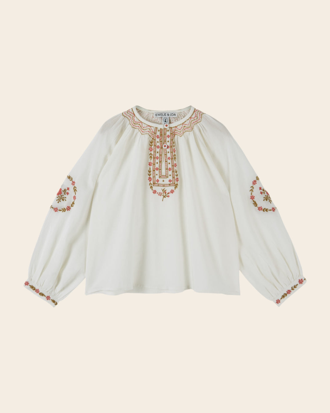 Blouse - Ethnique brodée écru