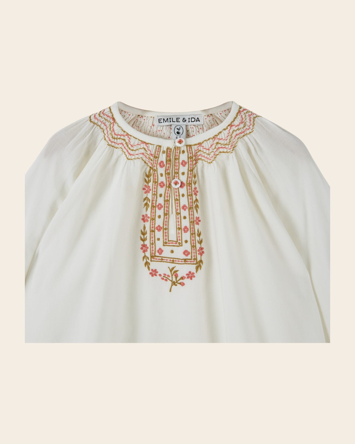 Blouse - Ethnique brodée écru