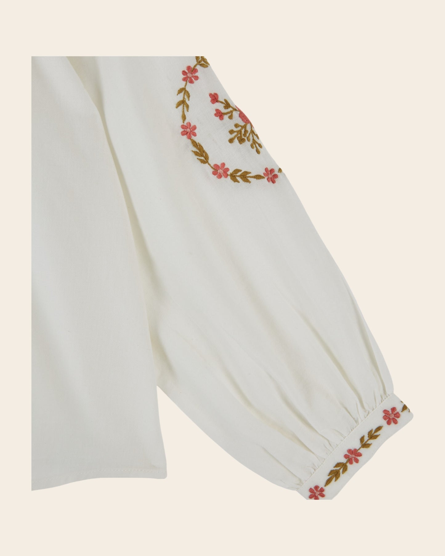Blouse - Ethnique brodée écru