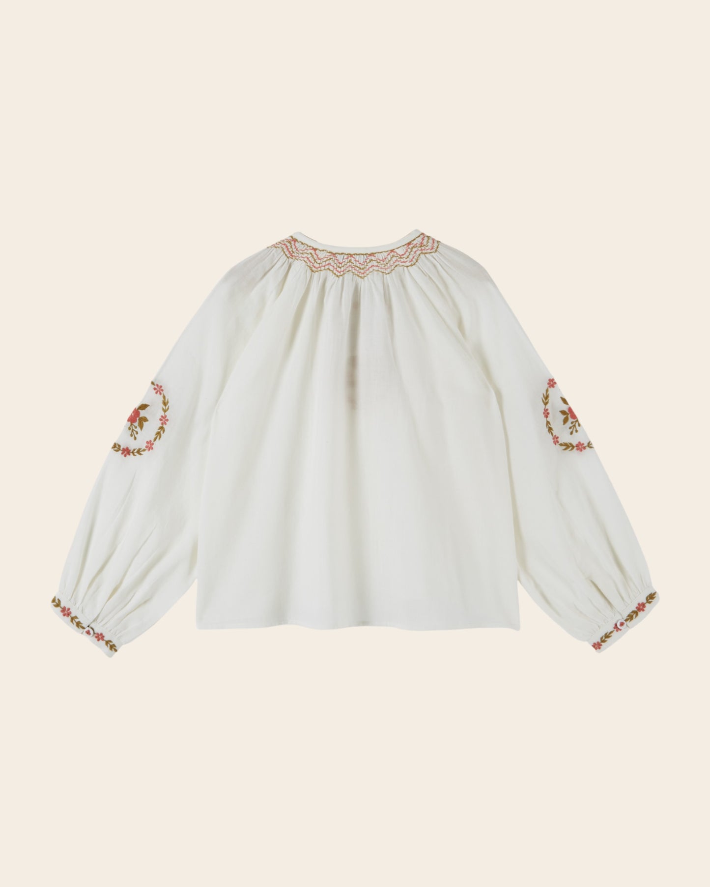 Blouse - Ethnique brodée écru