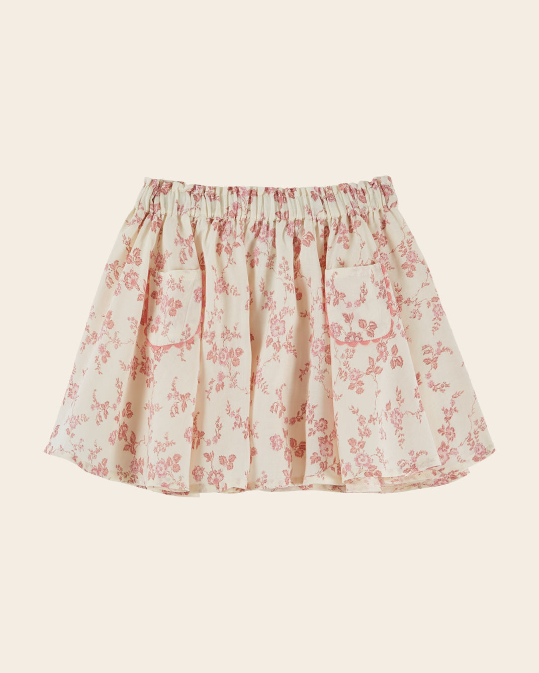 Jupe - Fleuri écru et rose