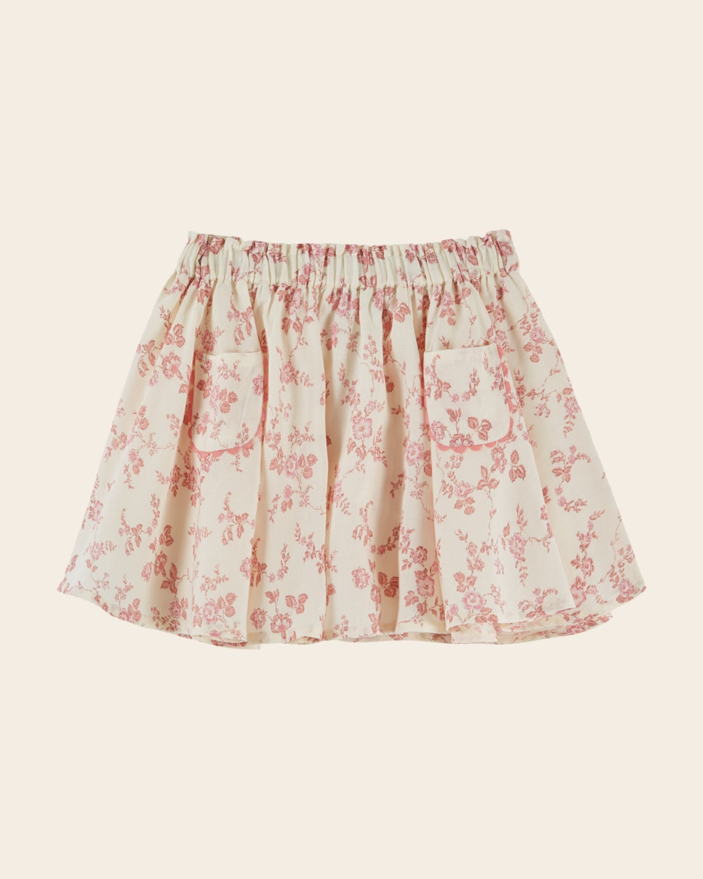 Jupe - Fleuri écru et rose