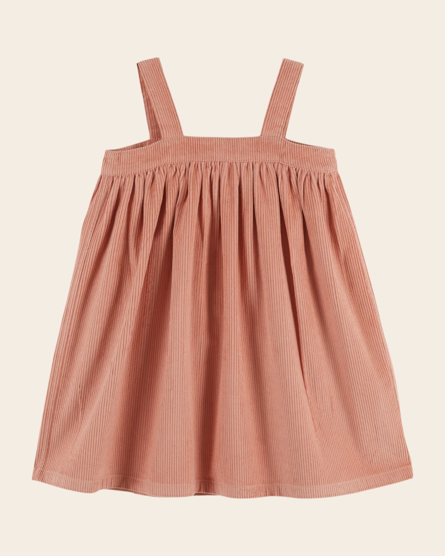 Robe chasuble - Froncée velours rose