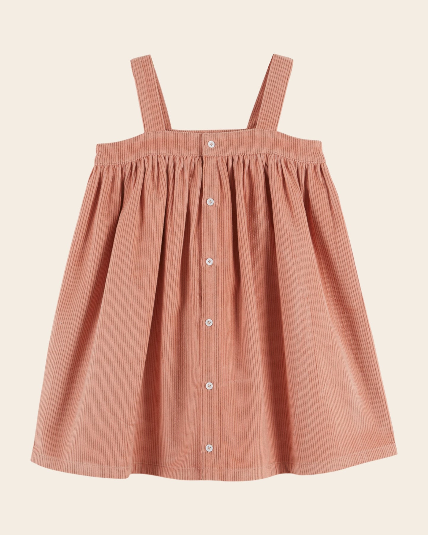 Robe chasuble - Froncée velours rose
