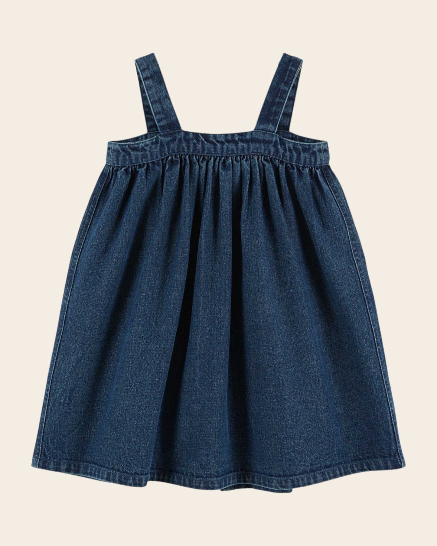 Robe chasuble - Froncée denim bleu