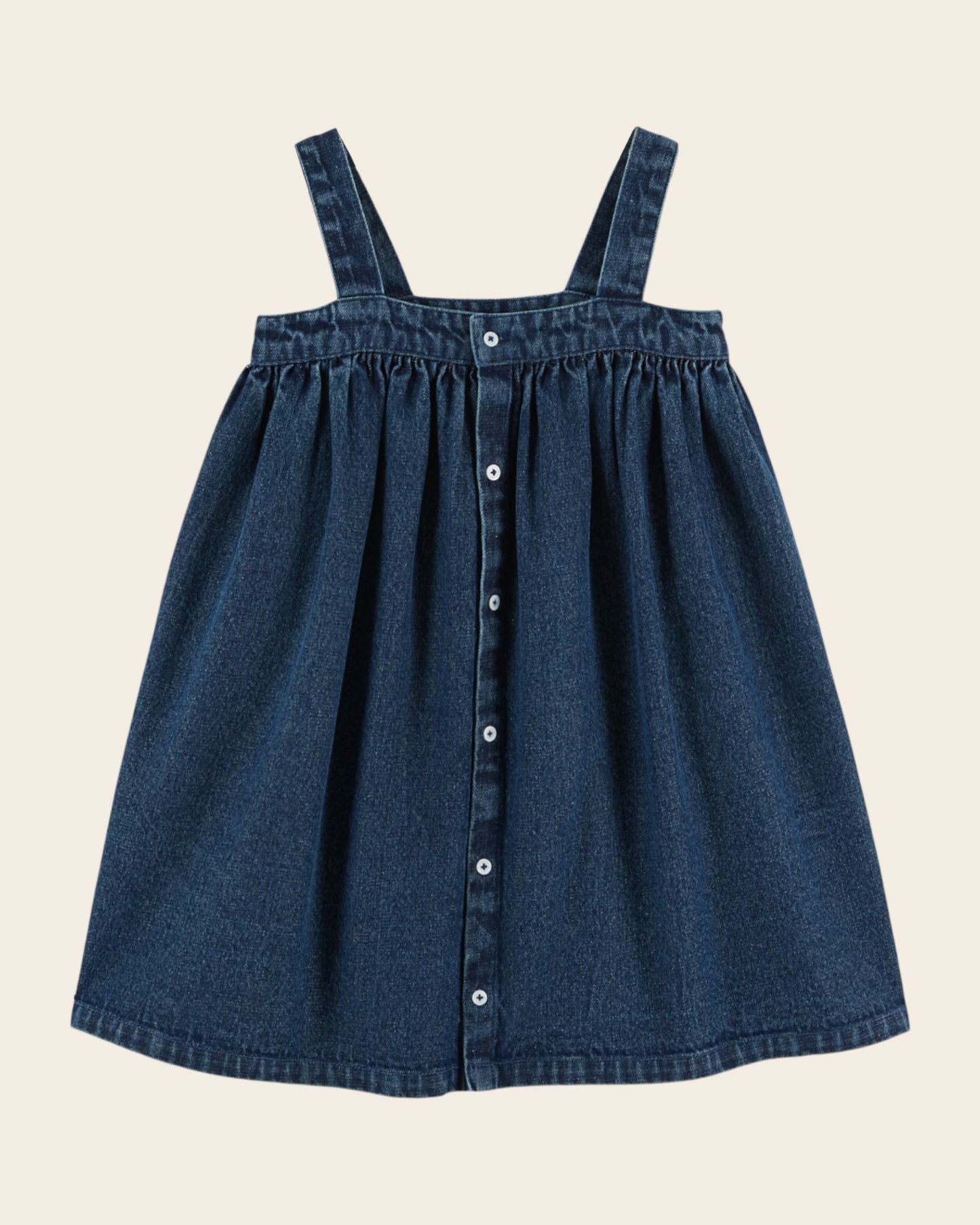 Robe chasuble - Froncée denim bleu