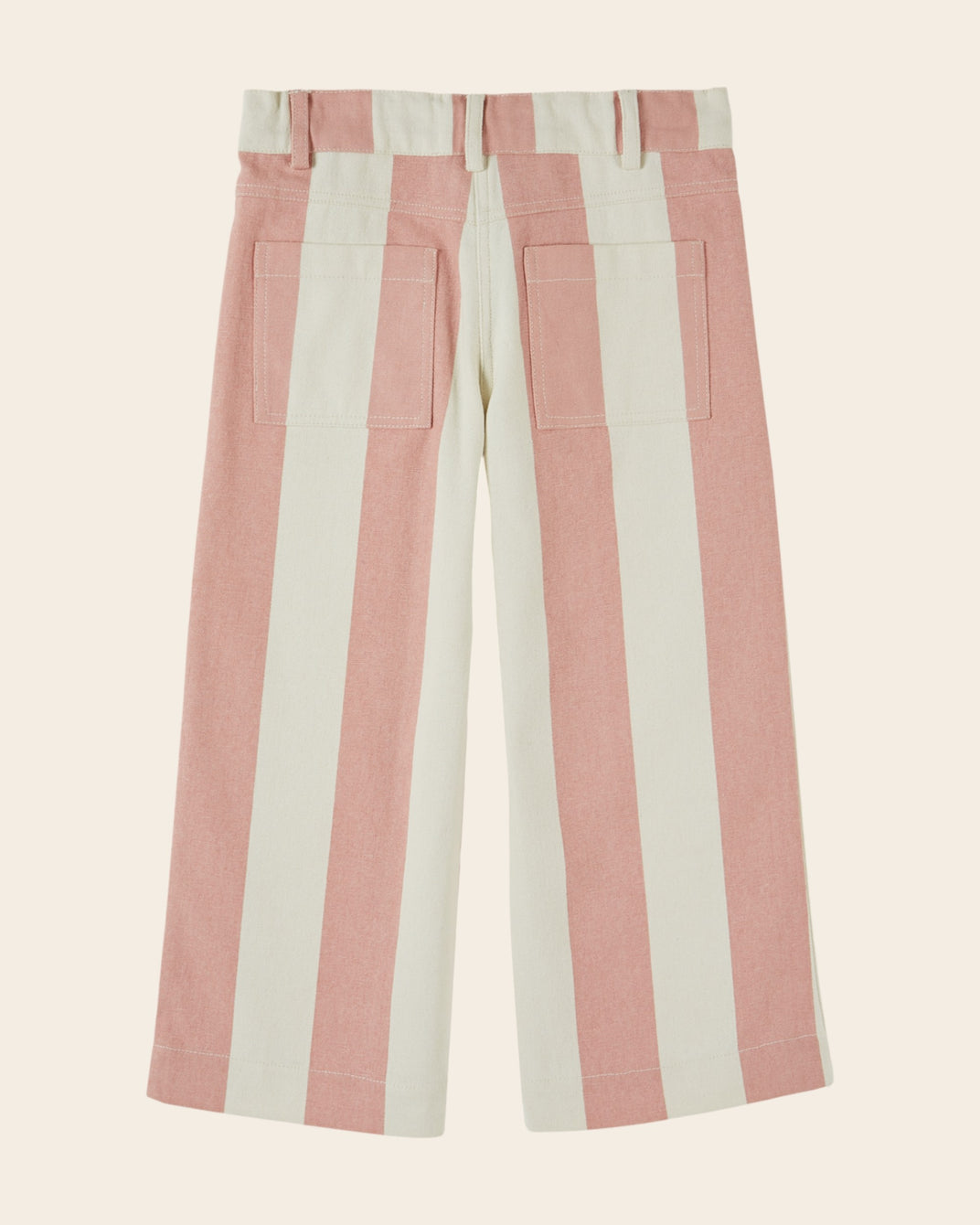Pantalon - Rayé rose et blanc