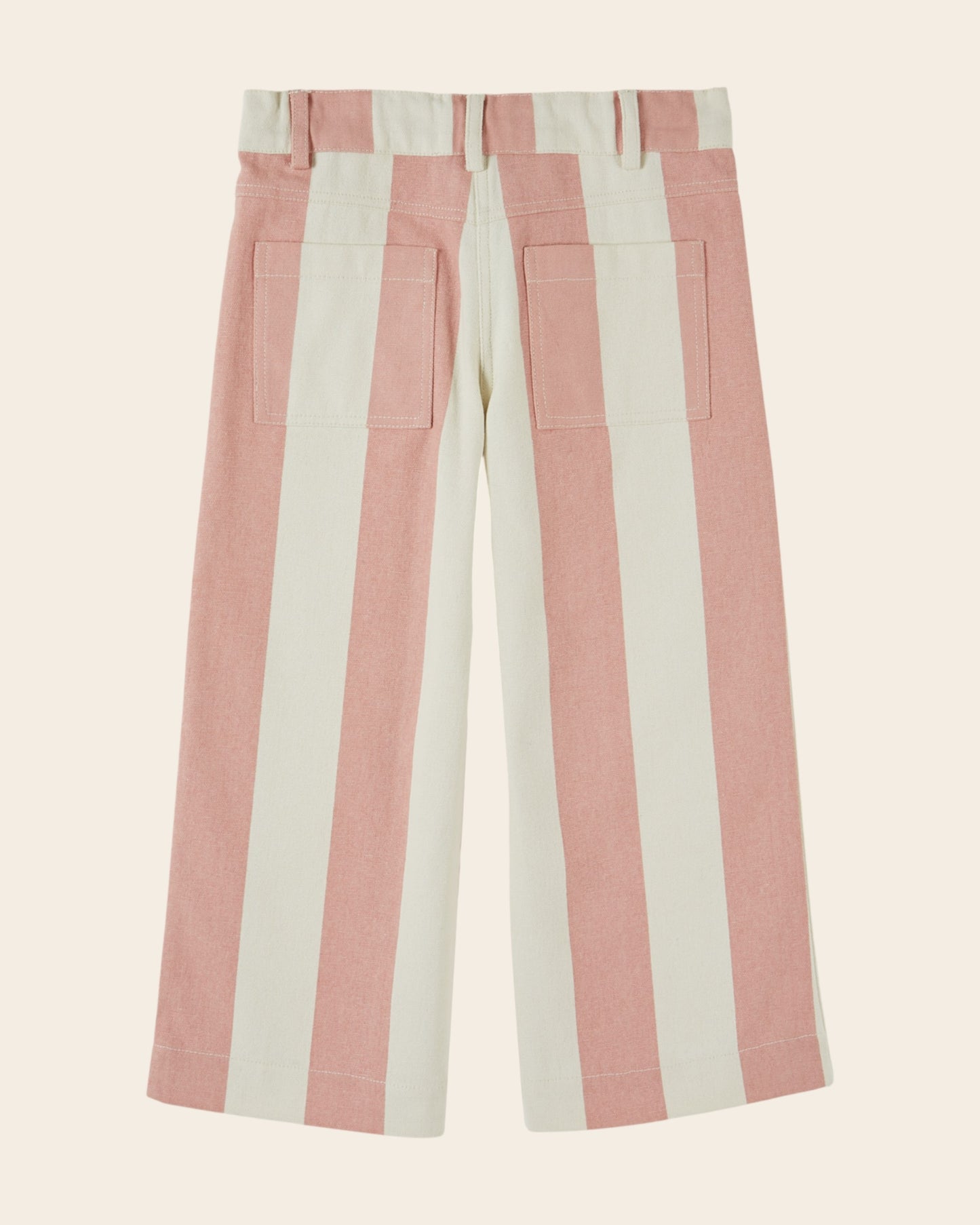 Pantalon - Rayé rose et blanc