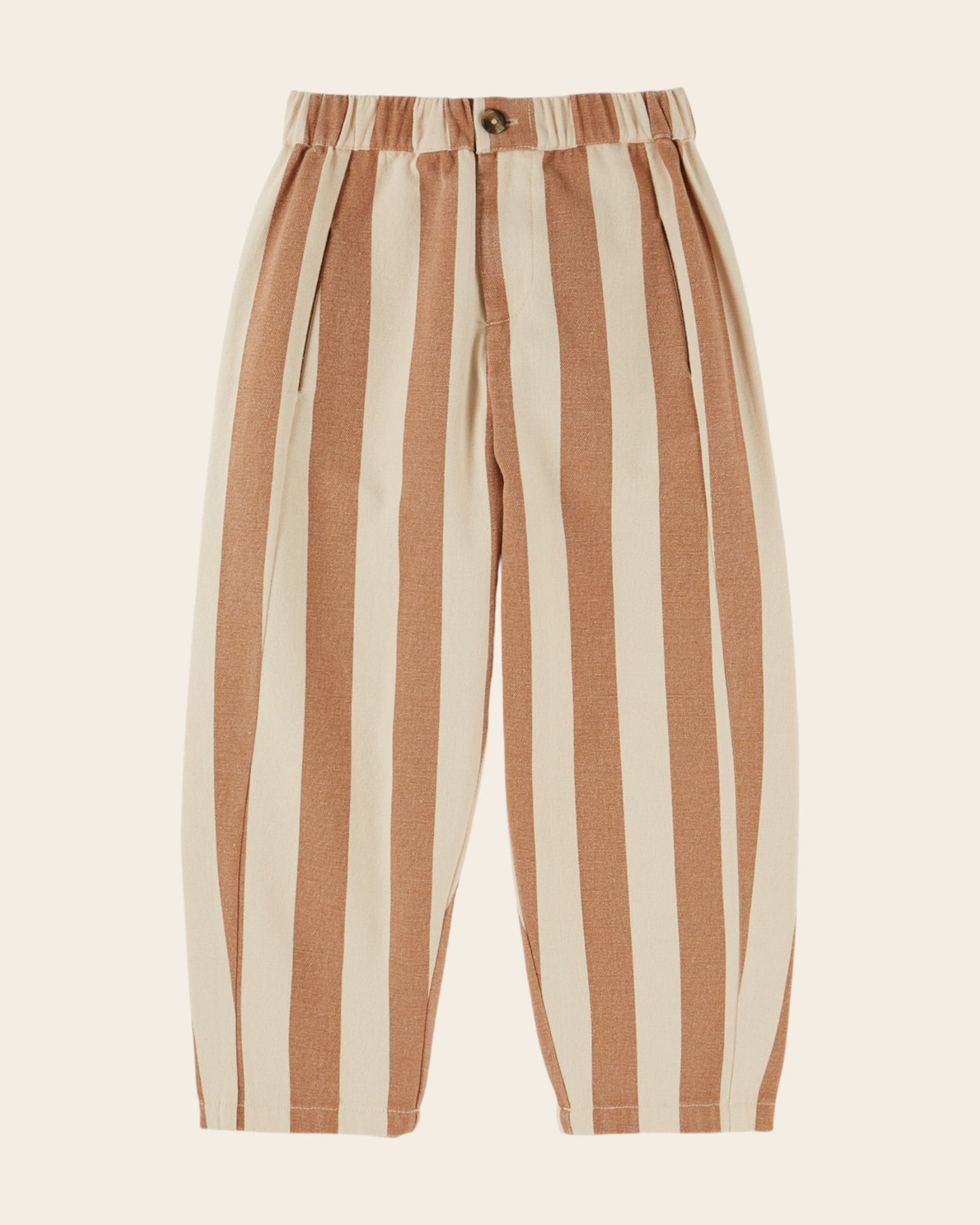 Pantalon - Rayé beige et écru