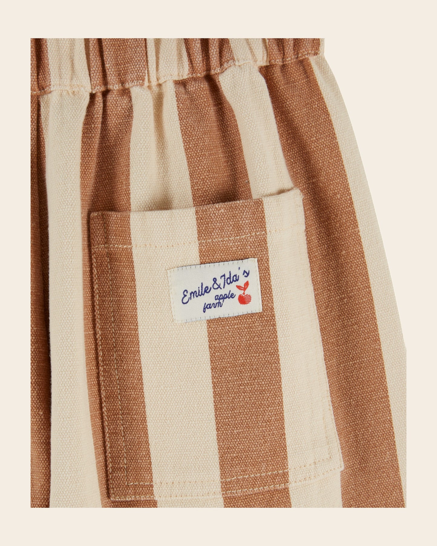 Pantalon - Rayé beige et écru