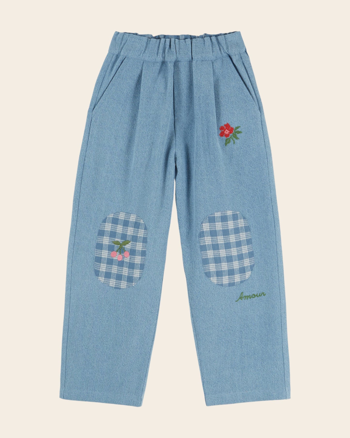 Pantalon carotte - Genouillères denim light