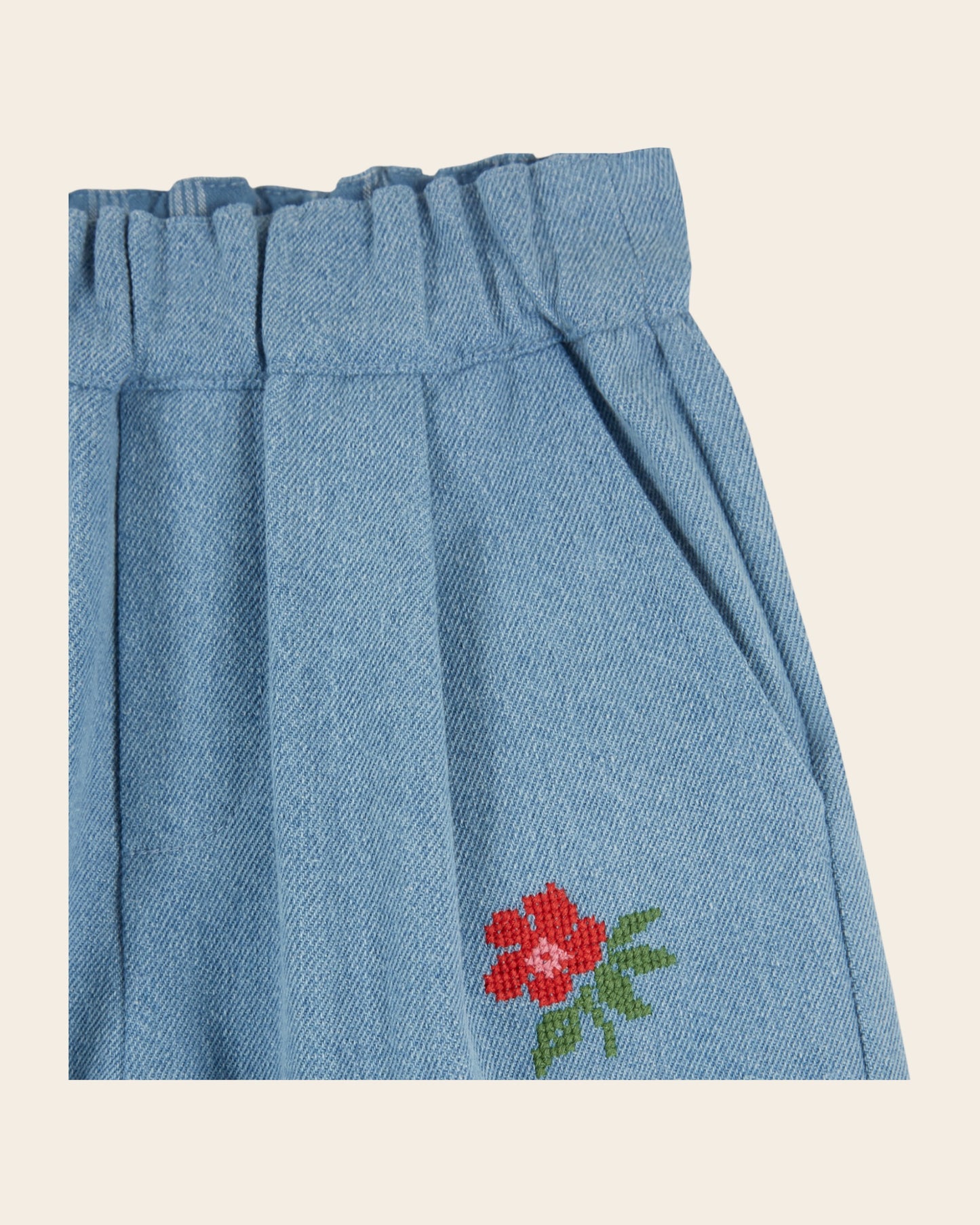 Pantalon carotte - Genouillères denim light