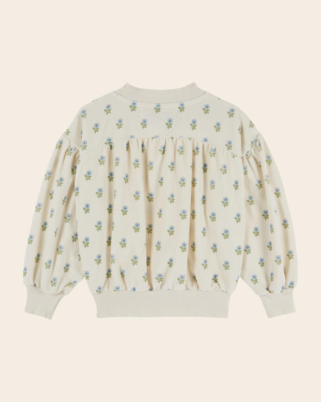 Sweat - Velours fleuri écru