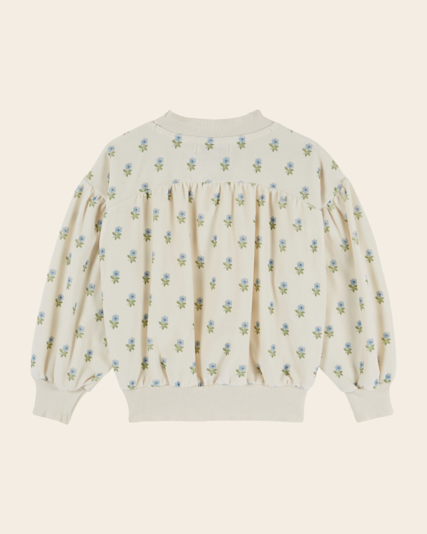Sweat - Velours fleuri écru