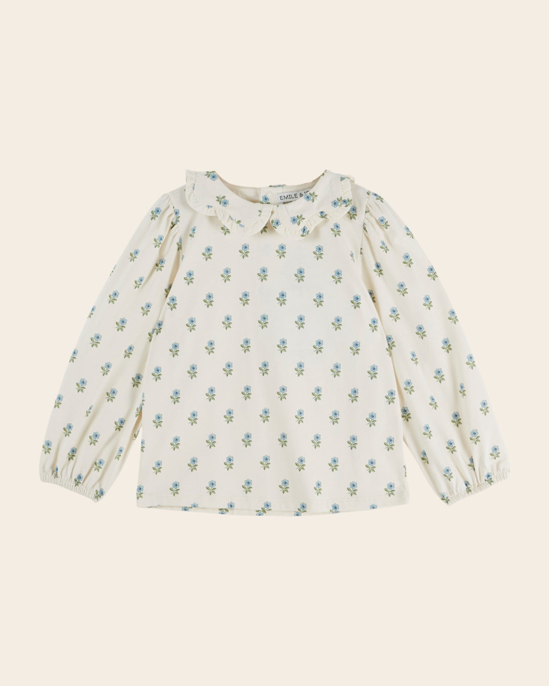 Blouse - Jersey fleuri écru