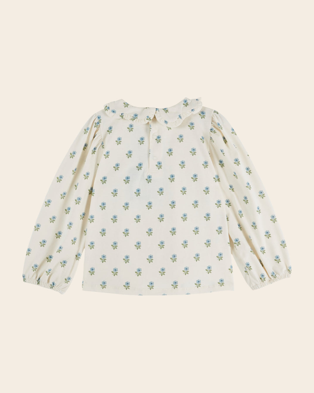 Blouse - Jersey fleuri écru