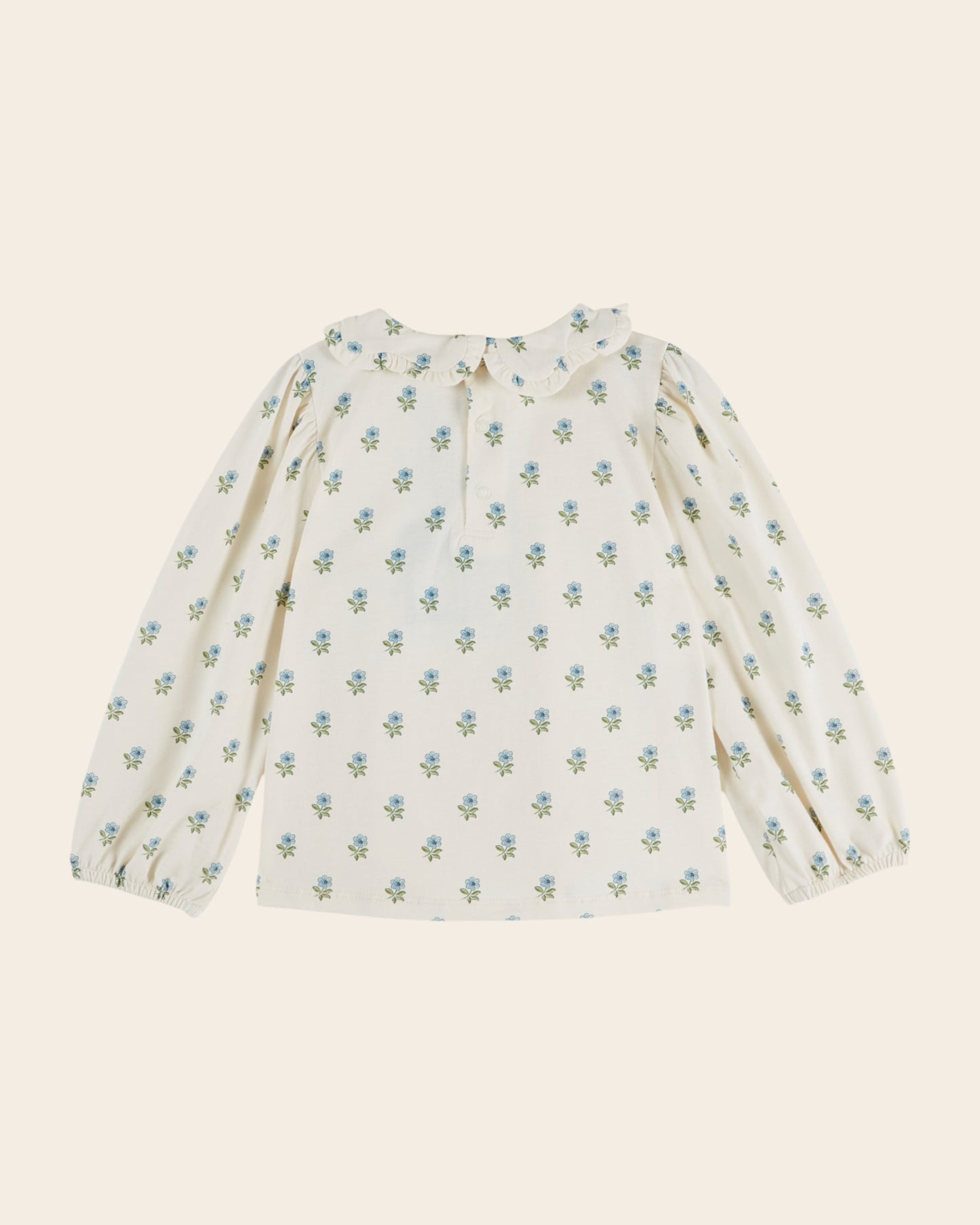 Blouse - Jersey fleuri écru