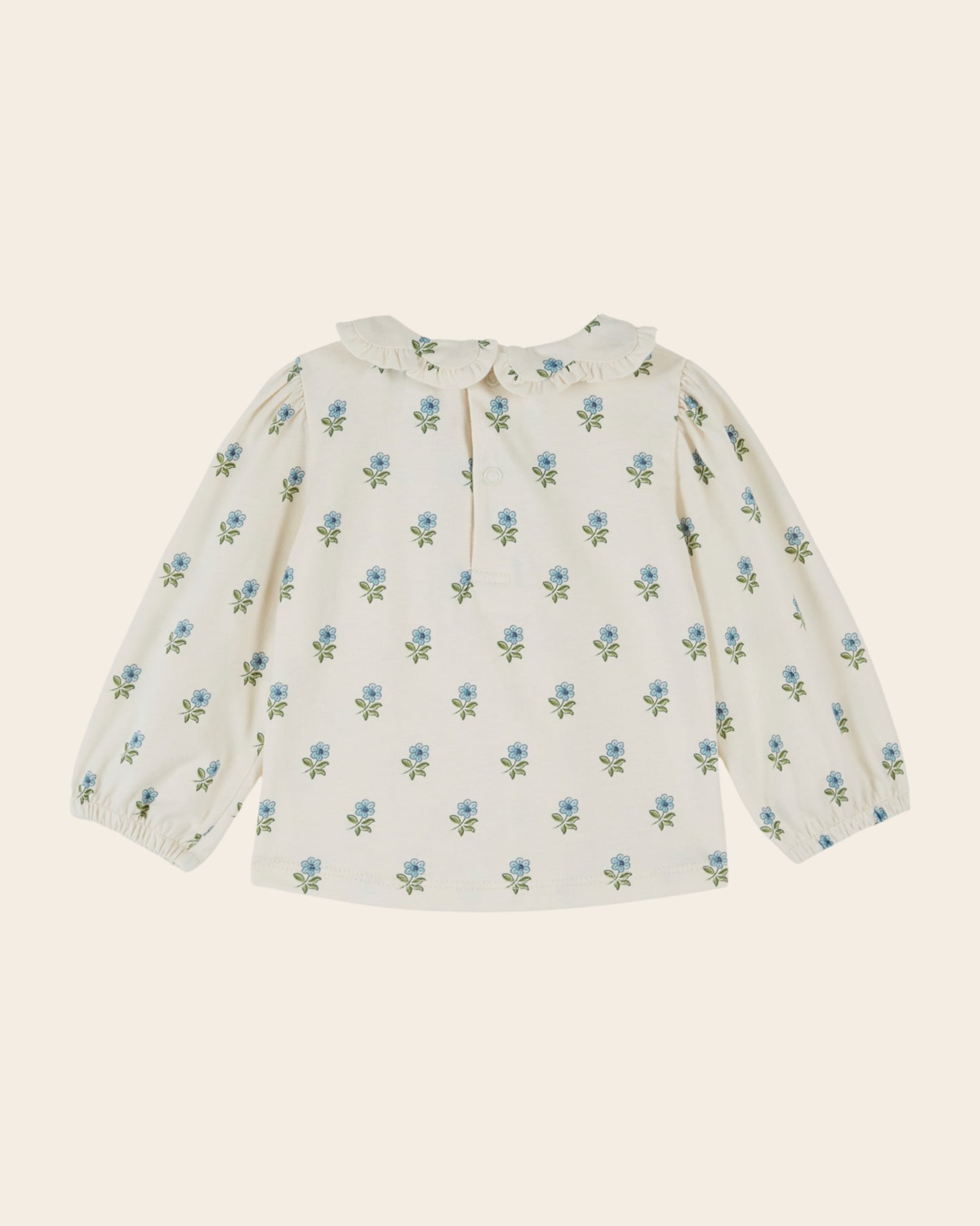 Blouse - Jersey fleuri écru