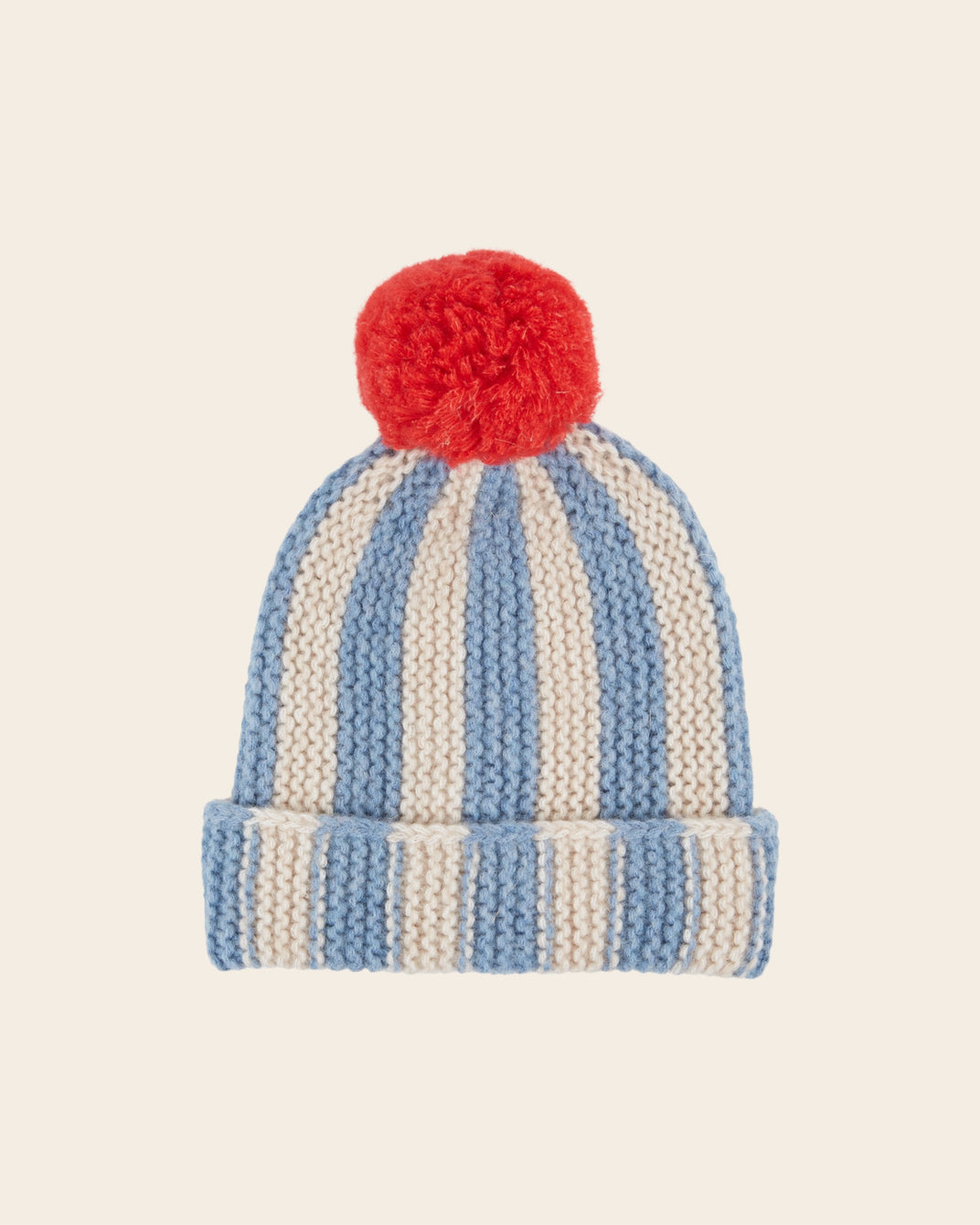 Bonnet - Rayé bleu et beige