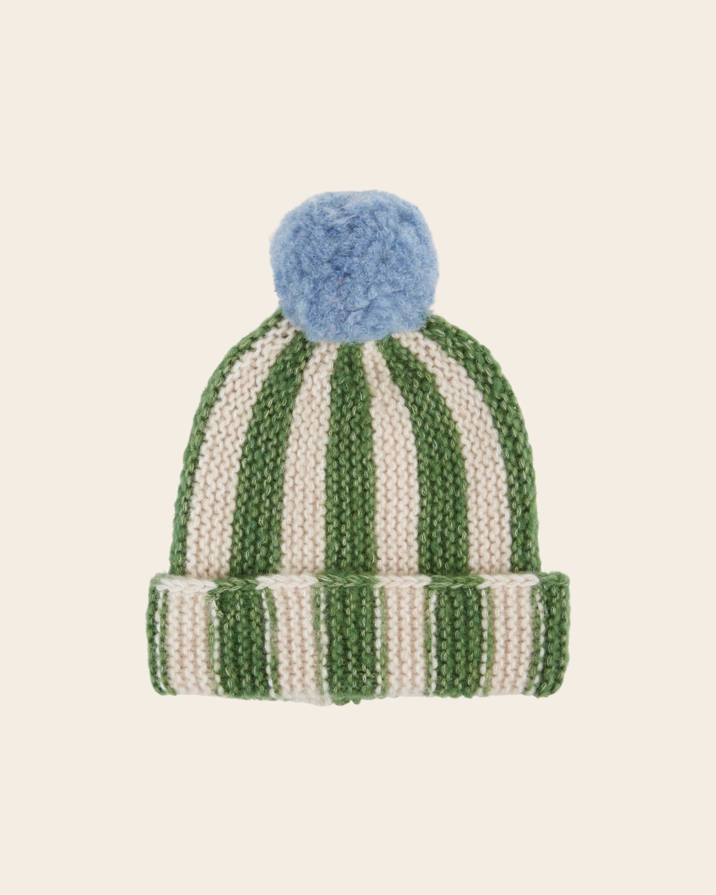 Bonnet - Rayé vert et beige