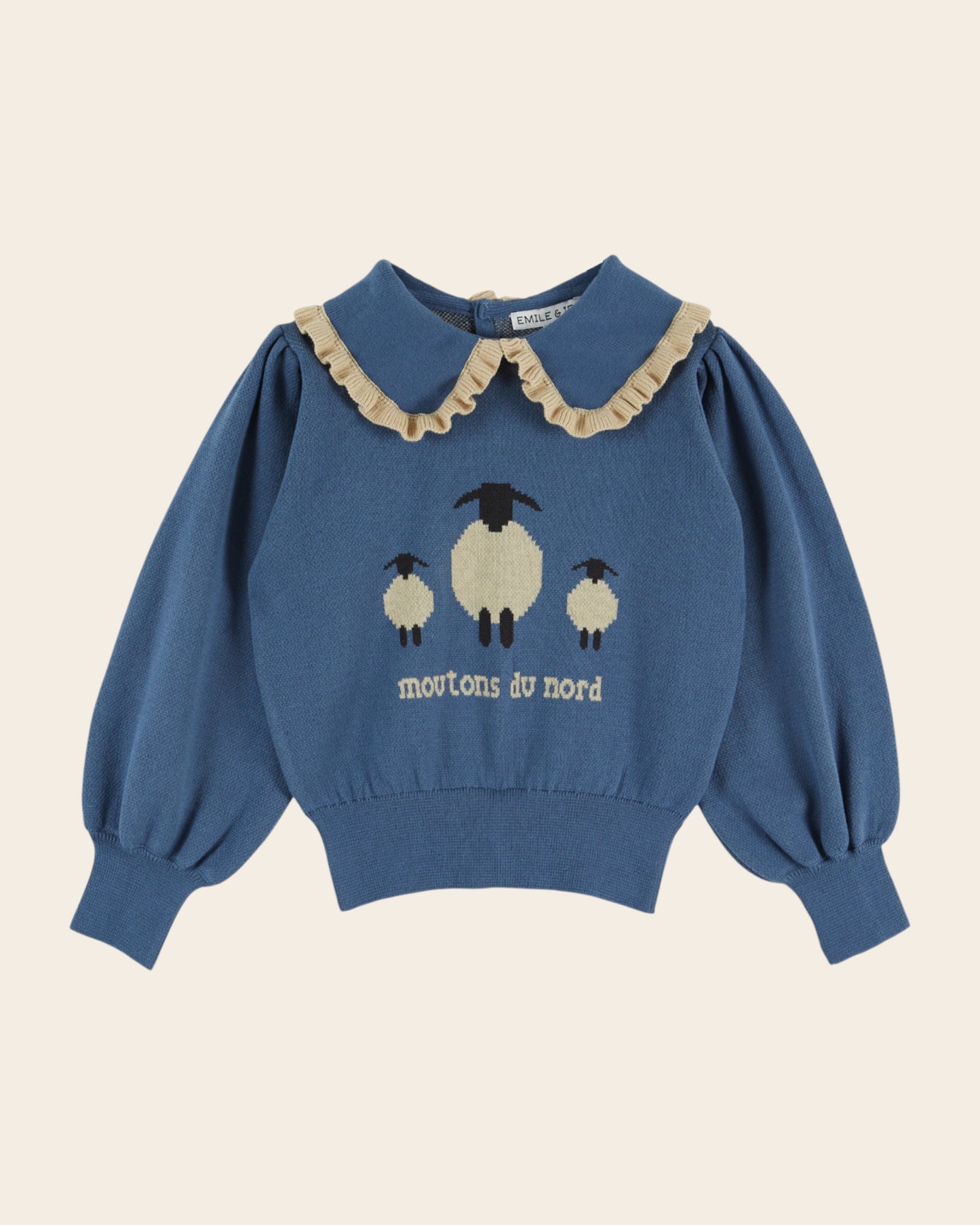 Pull enfant - Jacquard mouton bleu