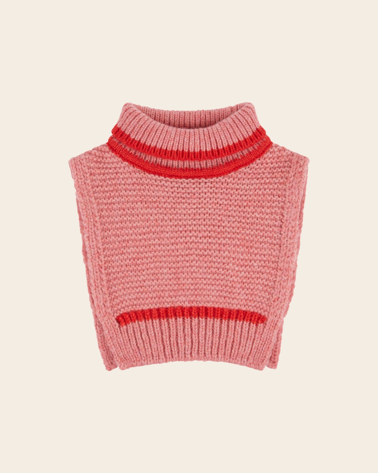 Col plastron enfant - Laine mérinos rose