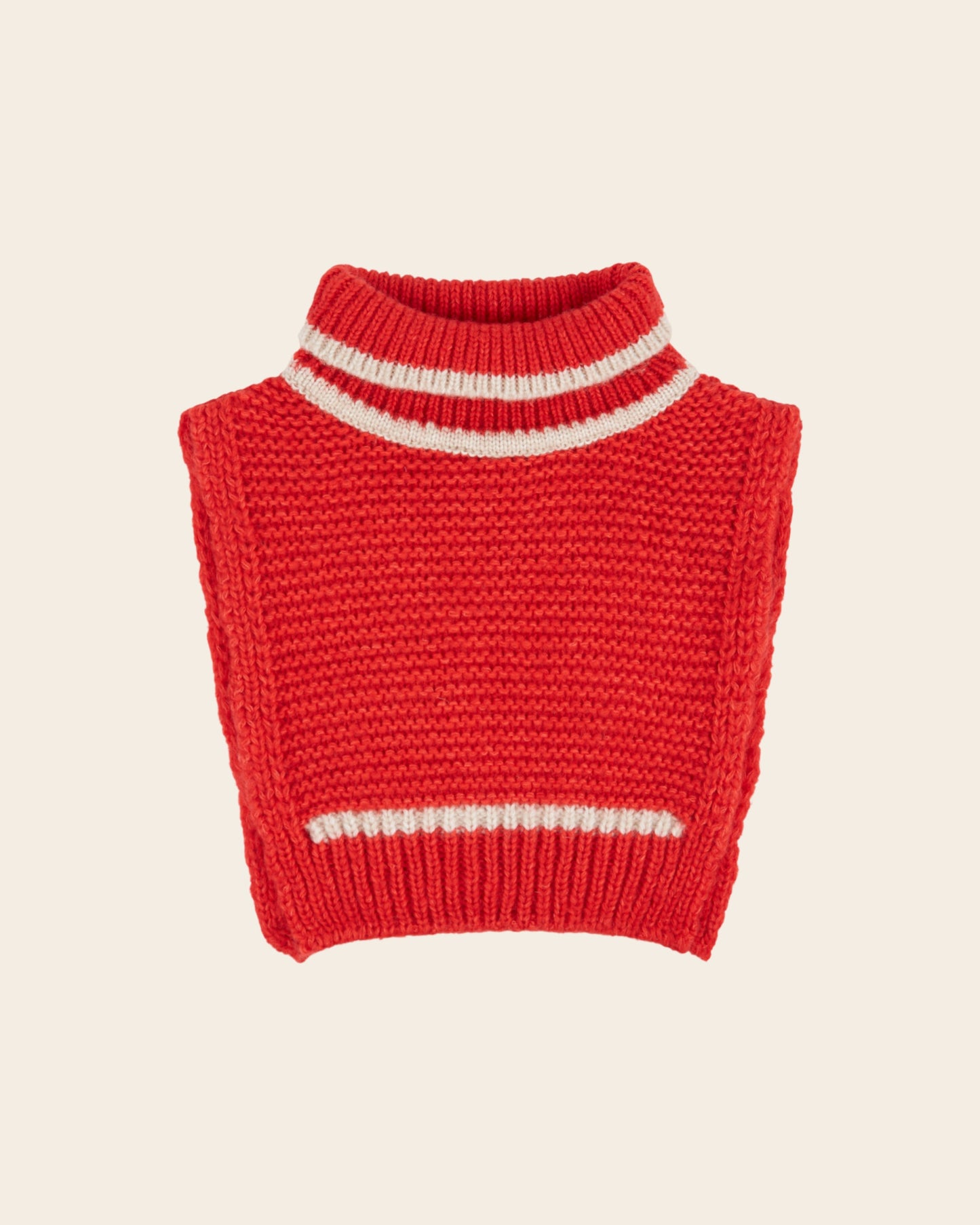 Col plastron enfant - Laine mérinos rouge