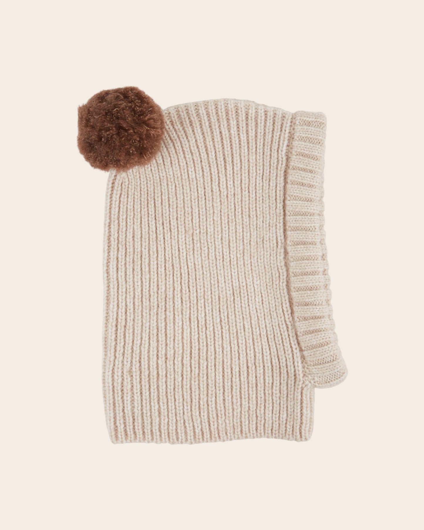 Cagoule enfant - Laine mérinos beige clair
