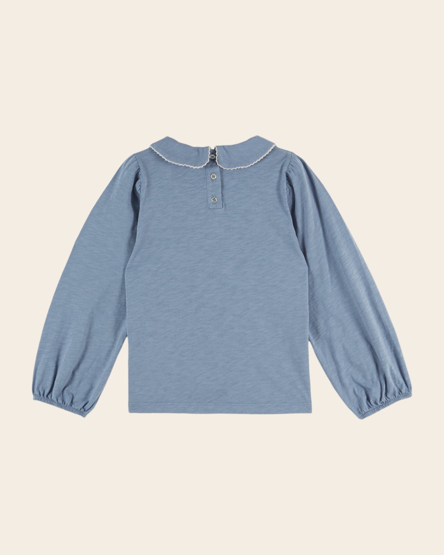 T-shirt manches longues - Col noeud bleu