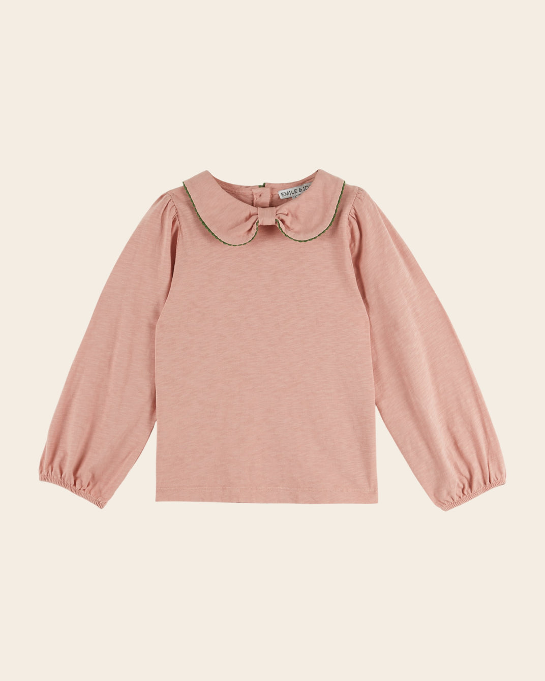 T-shirt manches longues - Col noeud rose