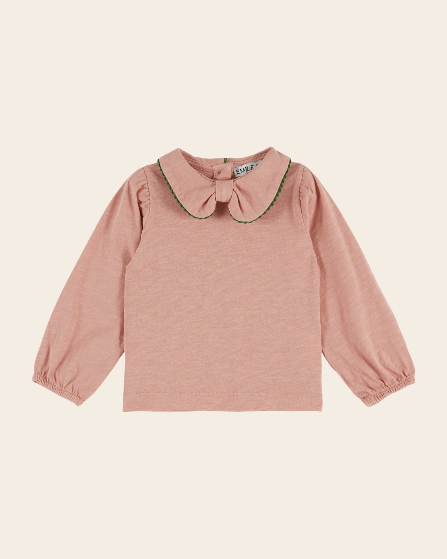 T-shirt manches longues - Col noeud rose