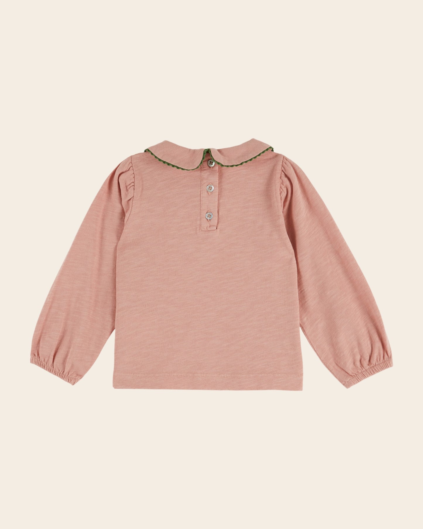 T-shirt manches longues - Col noeud rose